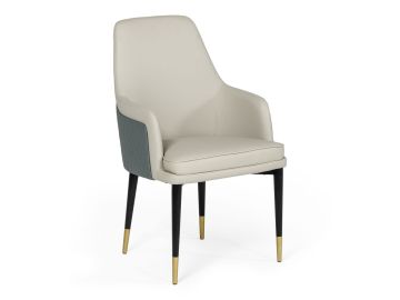 Duval Modern White & Grey Dining Chair