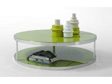 Modern Green Lacquer Round Coffee Table