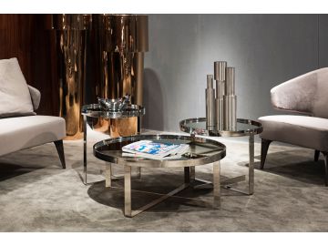 Wilcox Contemporary Mirrored Coffee Table Set
