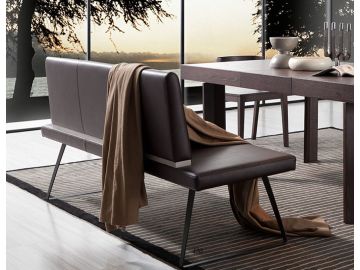 Union Modern Brown Leatherette Dining Bench