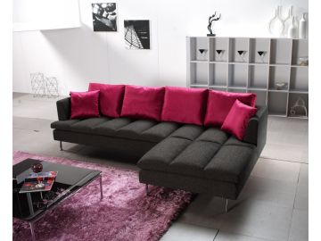 Prego Modern Grey Fabric Sectional Sofa
