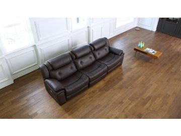 Samson Modern Brown Leather Sofa w/ Electric Recliners