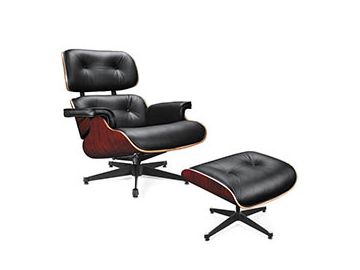 Moser Modern Black Leather Lounge Chair