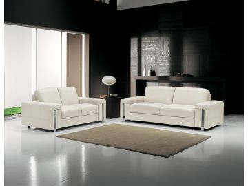 Lamod Italia Modern White Leather Sofa Set