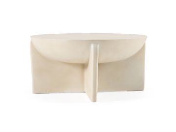 Elsa - Modern Oyster Concrete Round Coffee Table