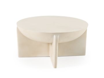 Elsa - Modern Oyster Concrete Round Coffee Table