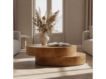 Ely - Modern Faux Burl Coffee Table