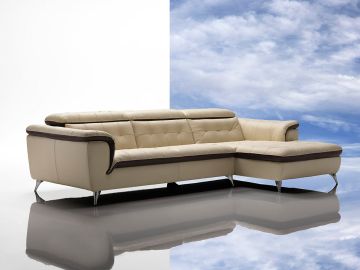 Dima Elysee Modern Leather Sectional Sofa