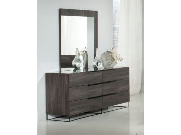 Enzo Italian Modern Grey Oak Mirror