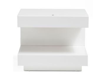 Esso Modern White Glossy Nightstand