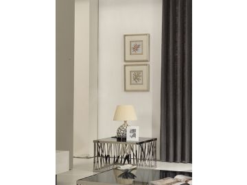 Modrest Bamboo Contemporary Stainless Steel End Table