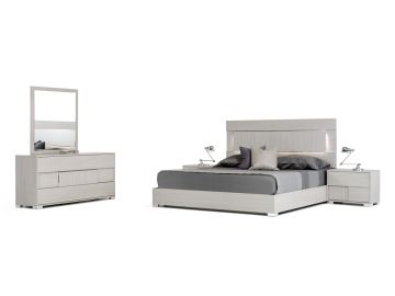 Ethan Italian Modern Grey Nightstand