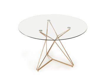 Ashland Mid-Century Glass Round Dining Table