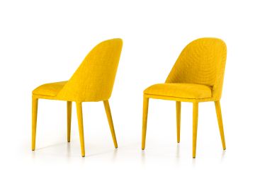 Brooke - Modern Yellow Fabric Dining Chair (Set of 2)
