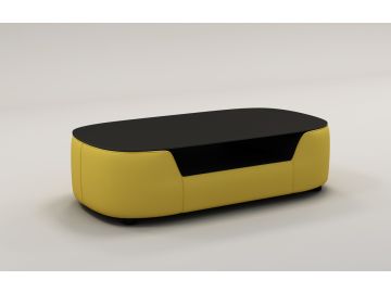 EV22 Modern Yellow Bonded Leather Coffee Table