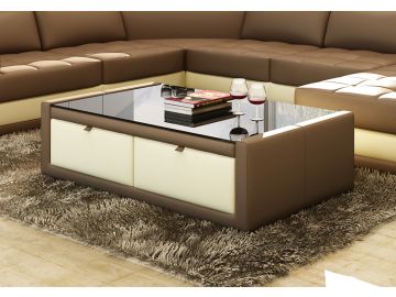 EV47 Modern Bonded Leather Coffee Table
