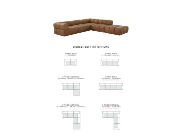 Everest - Modern Brown Leather Modular Sectional Sofa
