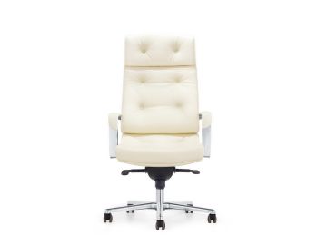 Forbes Modern White High-Back Office Chair