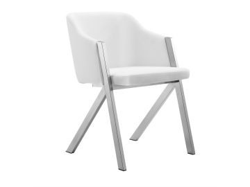 Darcy Modern White Leatherette Dining Chair (Set of 2)