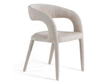 Faerron - Modern Ivory Beige Fabric Dining Chair