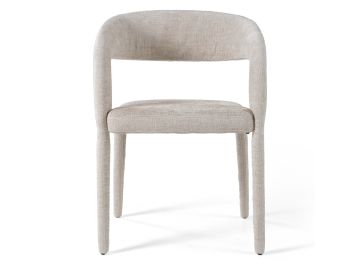 Faerron - Modern Ivory Beige Fabric Dining Chair