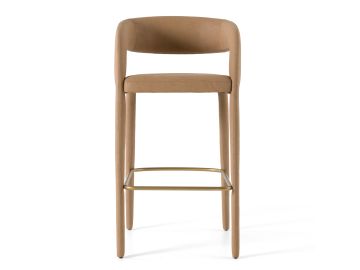 Faerron - Modern Tan Leatherette Bar Chair