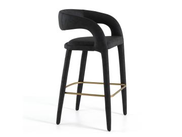 Faerron - Modern Black Leatherette Bar Chair