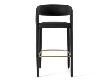 Faerron - Modern Black Leatherette Bar Chair
