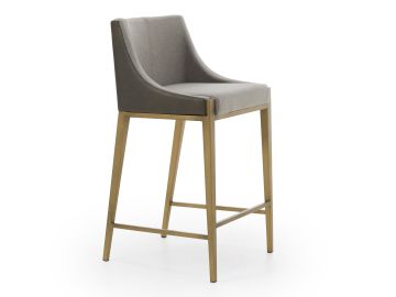 Fairview - Contemporary Grey + Brass Counter Stool