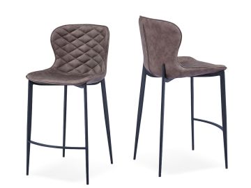 Felicia - Modern Brown & Black Bar Stool (Set of 2)