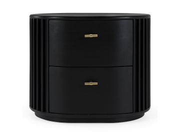 Fields - Modern Black Acacia Nightstand