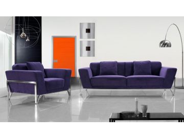 Vogue - Modern Purple Fabric Sofa & Chair Set