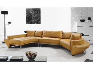 Jupiter Mustard Leather Sectional Sofa