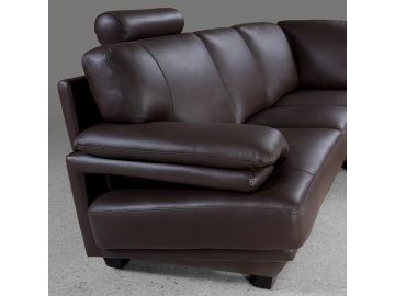 Baron Leather Sectional Sofa with Headrests