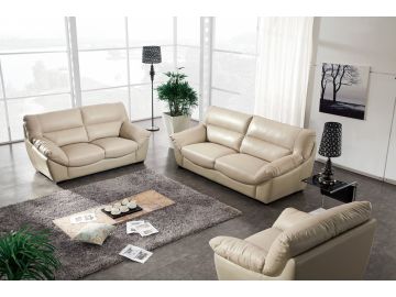 2938 Modern Beige Leather Sofa Set