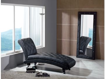 Monte Carlo Black Leather Chaise