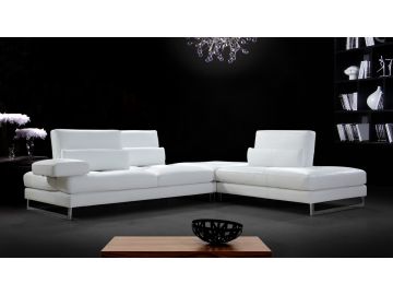 Tango Modern White Leather Sectional Sofa