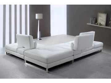 Tango Modern White Leather Sectional Sofa