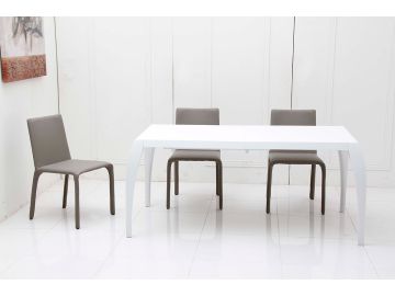 Isabel Modern White Expandable Table