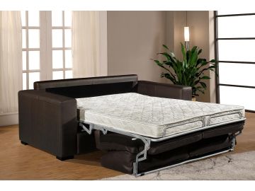 Dual Modern Chocolate Brown Leather Sofa Bed