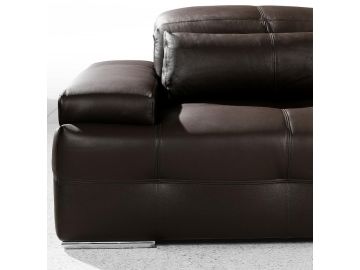 Sorrento Modern Brown Leather Sectional Sofa