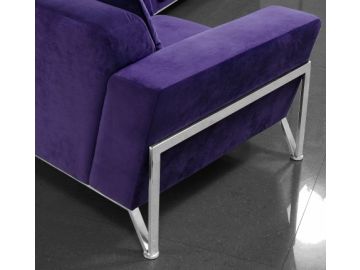 Vogue - Modern Purple Fabric Sofa & Chair Set