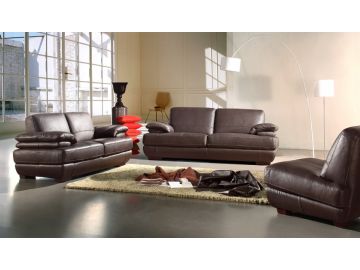 Renava Italian Leather 208 Sofa Set in Brown
