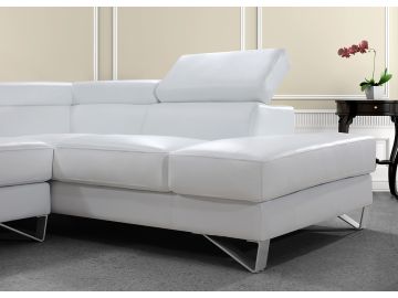Waltz- Beige Leather Sectional Sofa 