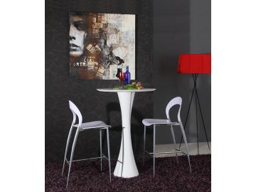 Twirl White Contemporary LED Gloss Bar Table