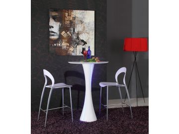 Twirl White Contemporary LED Gloss Bar Table