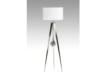 FK2070 Nickel and White Floor Lamp