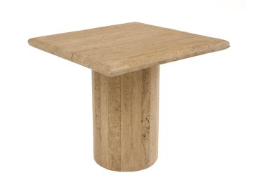 Fletcher - Modern Travertine Marble 15" Tall End Table