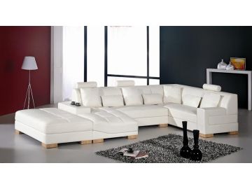 Florence Modern White leather Sectional Sofa