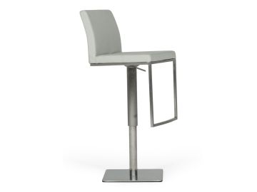 Folsum - Modern Light Grey & Brushed Stainless Steel Bar Stool